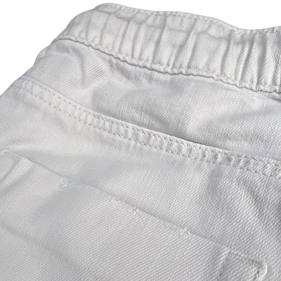 aerie Drawstring Pull On Elastic Waist Frayed Raw Hem Jean Shorts White Small S - Picture 14 of 16